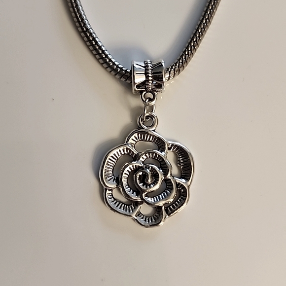 FLOWER  Charm Fits Pandora  Systems - Picture 1 of 3